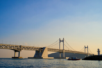 beautiful sunset at twang an li beach busan