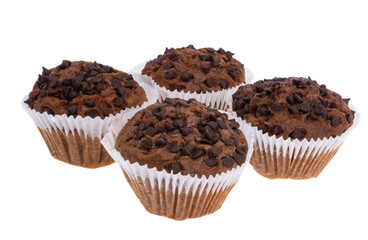 chocolate cupcakes isolated
