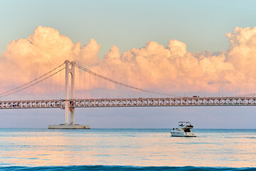 beautiful sunset at twang an li beach busan