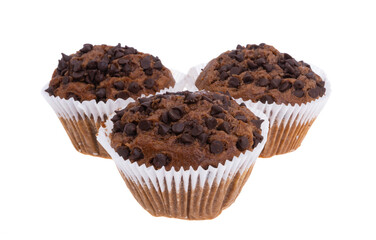 chocolate cupcakes isolated