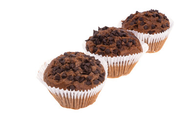 chocolate cupcakes isolated