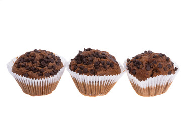 chocolate cupcakes isolated
