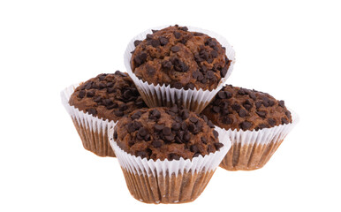 chocolate cupcakes isolated