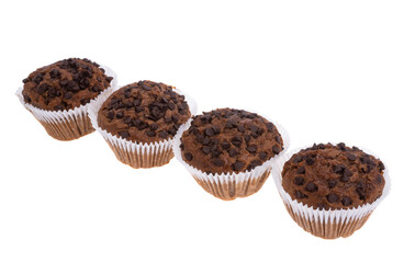 chocolate cupcakes isolated