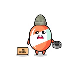 cute candy beggar cartoon character