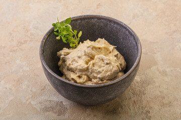 Vegan food - hummus with olive oil