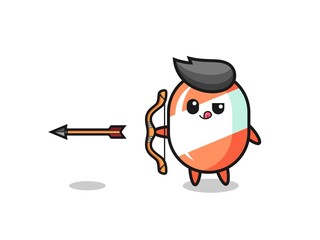 illustration of candy character doing archery