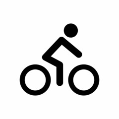 Man with bike icon. Simple bike transportation icon. High quality and suitable for your design. Flat design vector illustration on a white background.