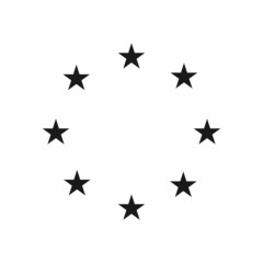 Eight stars rounded icon. Simple, high quality and suitable for your design. Flat design vector illustration on a white background. Union, unity, astronomy, template.