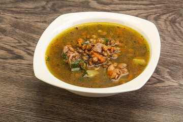 Lentil soup with chicken and vegetables