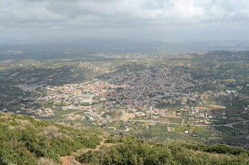 Fototapeta na wymiar Vue depuis le mont Giouchtas près d'Archanes en Crète