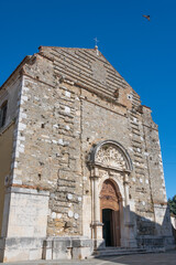Fototapeta na wymiar View of the Parish church of St. Servulus in Buje, Istria, Croatia 