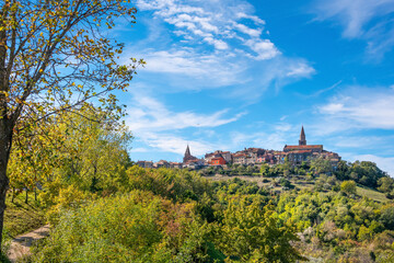 View on the medieval village Buje in Croatia on a also known as the 