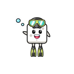 the sugar cube diver cartoon character