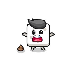 sugar cube earth surprised to meet poop