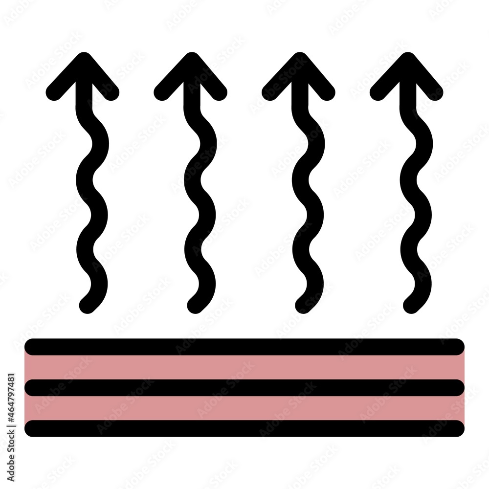 Poster convection up arrowsicon. outline convection up arrows vector icon color flat isolated
