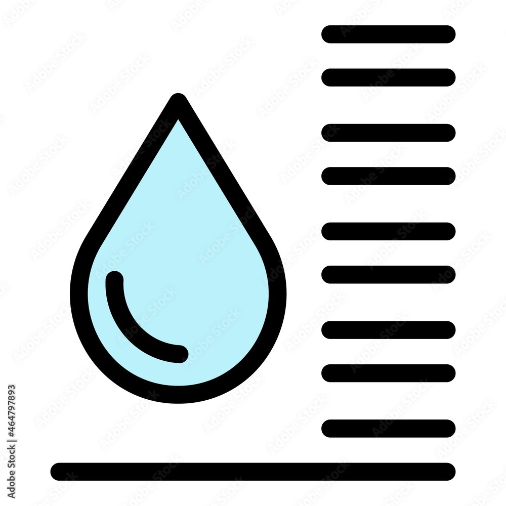 Poster drop and thermometer icon. outline drop and thermometer vector icon color flat isolated