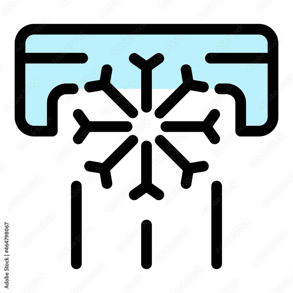 Aufkleber air conditioning and snowflake icon. outline air conditioning and snowflake vector icon color flat i
