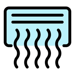 Working air conditioner icon. Outline working air conditioner vector icon color flat isolated