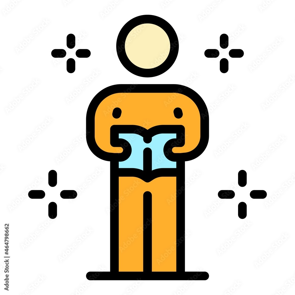 Aufkleber reading book skill icon. outline reading book skill vector icon color flat isolated