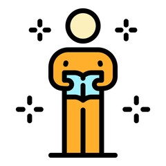 Reading book skill icon. Outline reading book skill vector icon color flat isolated