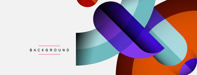 Obraz premium Trendy shapes, color minimal design composition, lines and shadows for wallpaper banner background or landing page