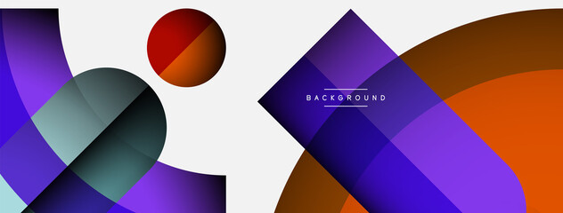 Trendy shapes, color minimal design composition, lines and shadows for wallpaper banner background or landing page