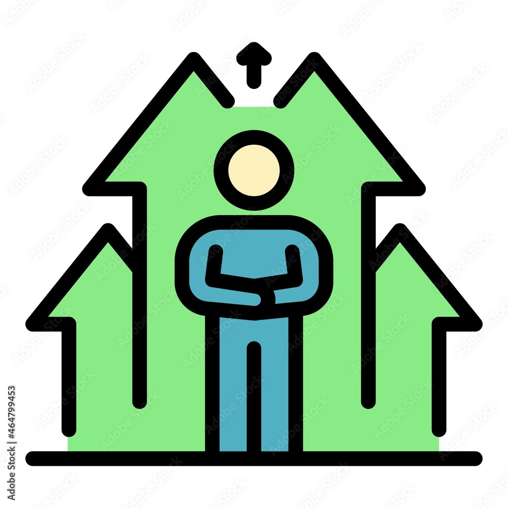 Poster developer life skill icon. outline developer life skill vector icon color flat isolated