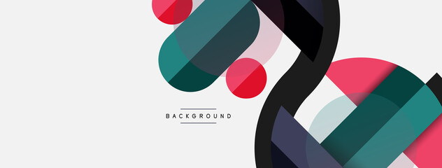 Round geometric shapes lines and circles. Vector template for wallpaper banner background or landing page