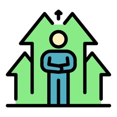 Developer life skill icon. Outline developer life skill vector icon color flat isolated