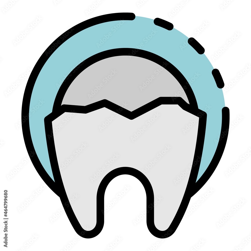 Wall mural broken tooth icon. outline broken tooth vector icon color flat isolated - Wall murals