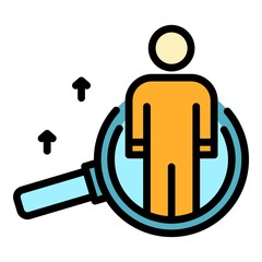 Office hr manager skill icon. Outline office hr manager skill vector icon color flat isolated