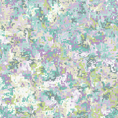 Camouflage for fashionable clothes. Square outlines. Pink, purple, green, beige.