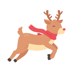 cute reindeer with scarf