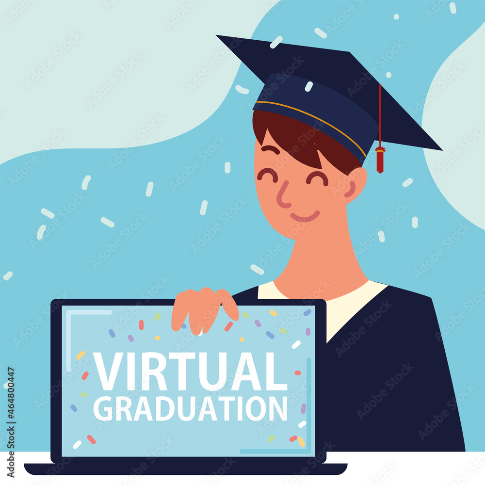 Sticker student in virtual graduation