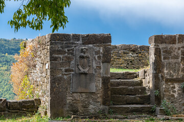 Picturesque views of the old famous village Draguć, in northern Istria, Croatia