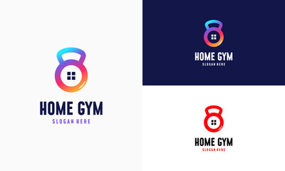 Home Gym logo designs concept vector illustration, Home Fitness logo designs icon