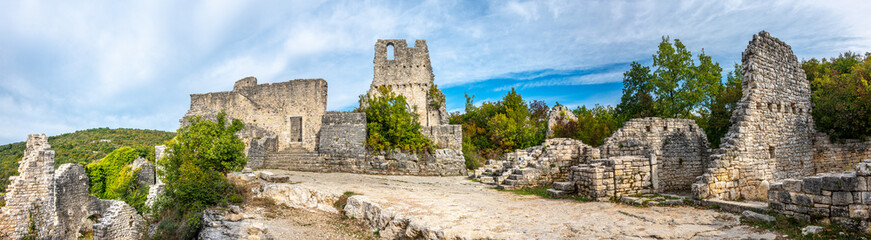 Fototapeta na wymiar Ruins of Dvigrad. Dvigrad is an abandoned medieval town in central Istria, Croatia