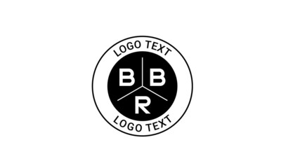  Vintage Retro BBR Letters Logo  Vector Stamp