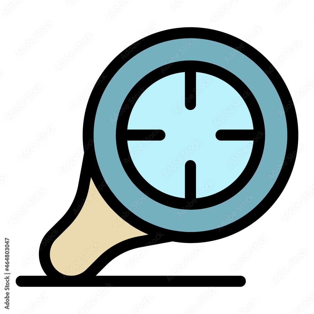 Poster magnifier target icon. outline magnifier target vector icon color flat isolated