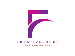Letter f Logo, Alphabet f Logo, Initials F Logo, f Letter Logo Vector Template, color logo,