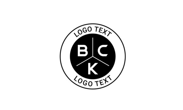  Vintage Retro BCK Letters Logo  Vector Stamp