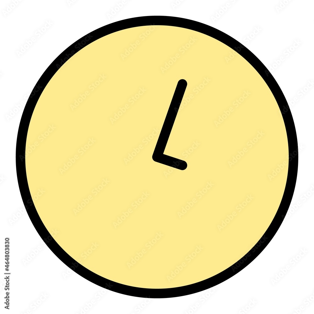Sticker clean wall clock icon. outline clean wall clock vector icon color flat isolated - Stickers