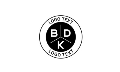  Vintage Retro BDK Letters Logo  Vector Stamp