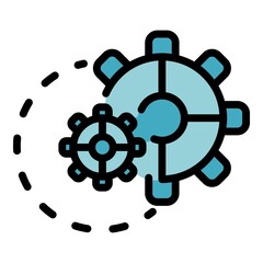 Obraz premium Watch repair gear tools icon. Outline watch repair gear tools vector icon color flat isolated