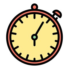 Stopwatch repair shop icon. Outline stopwatch repair shop vector icon color flat isolated