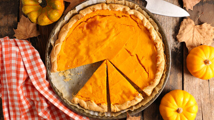 homemade pumpkin pie with spices