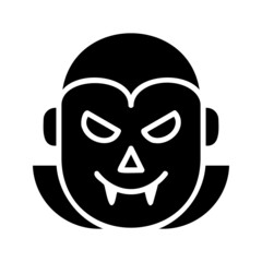 Illustration vector graphic icon of Vampire. Solid Style Icon. Halloween Themed Icon. Vector illustration isolated on white background. Perfect for website or application design.