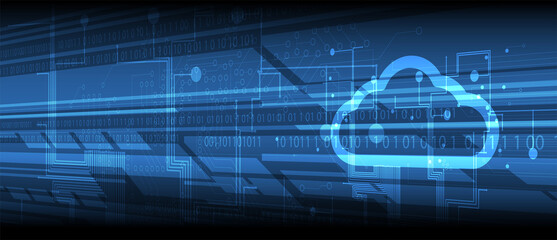 Cloud technology. Integrated digital web concept background