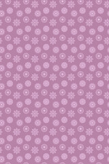 Christmas background with white snowflakes seamless pattern on purple backdrop. Xmas ornament, new year minimalist snow decoration for festive banner, holiday postcard, price tag, packaging design.